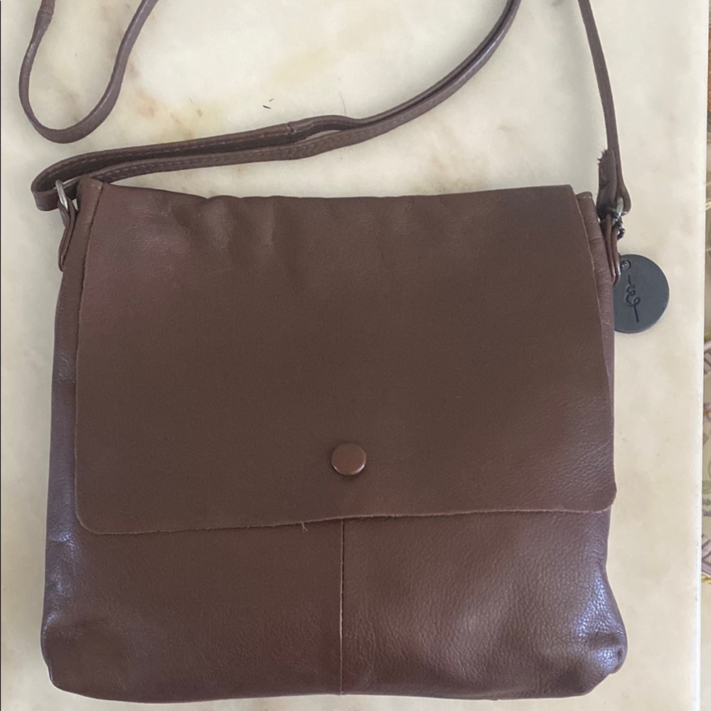 Day & Mood Brown Leather Crossbody Bag